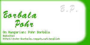 borbala pohr business card